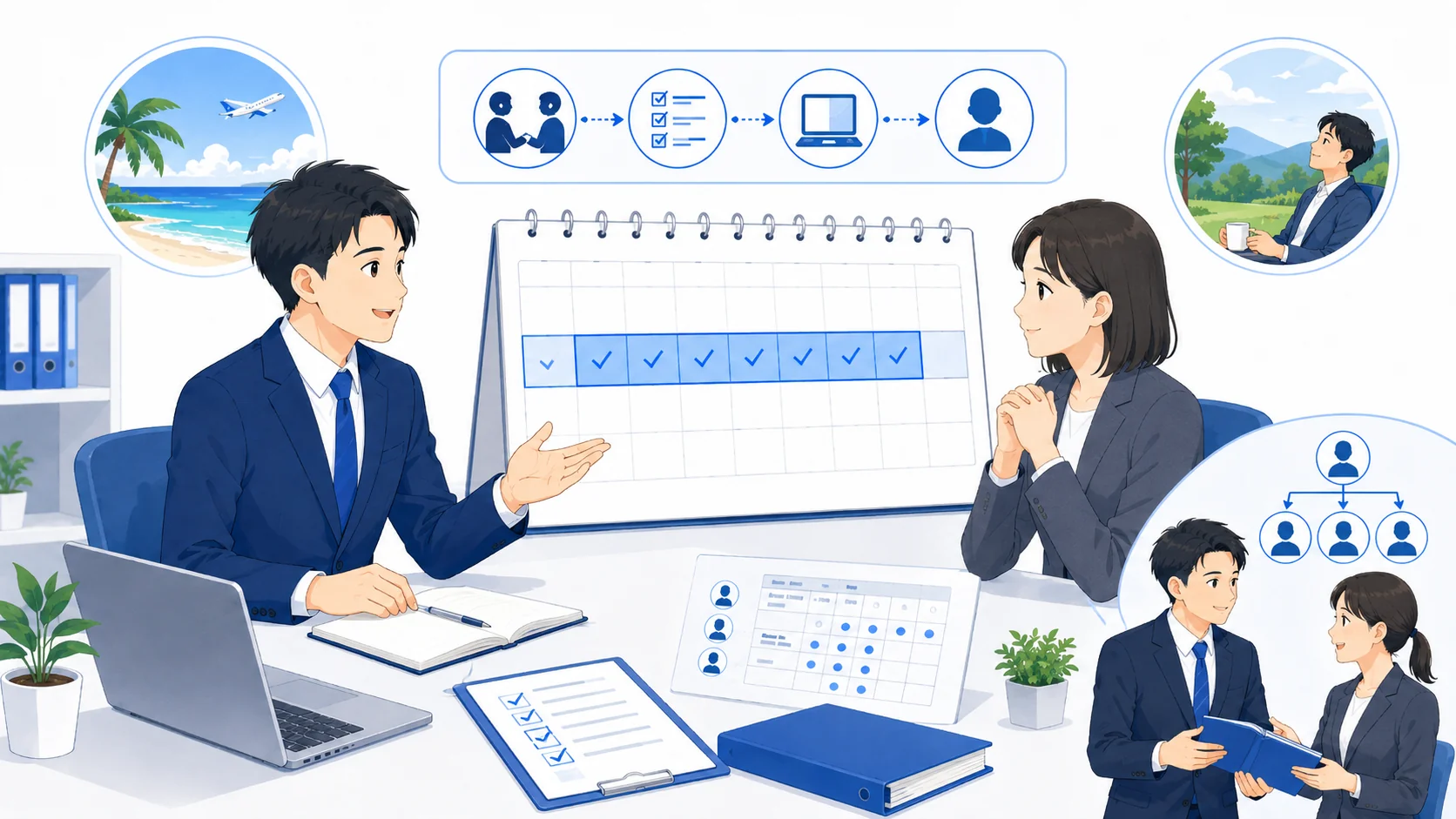 長期取得は事前調整が重要