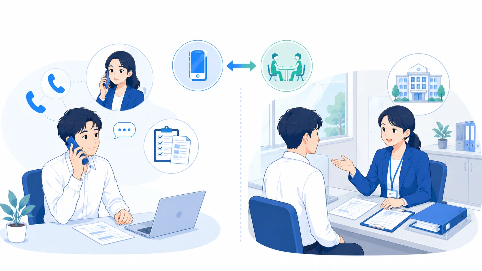 電話相談と窓口相談の違い