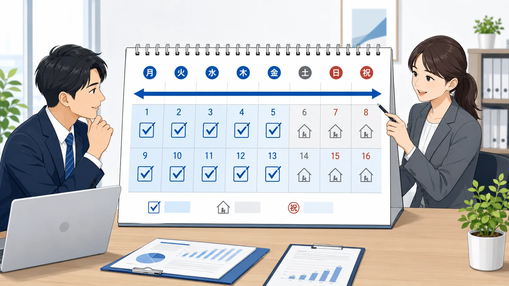 土日祝日は消化日数に含まない