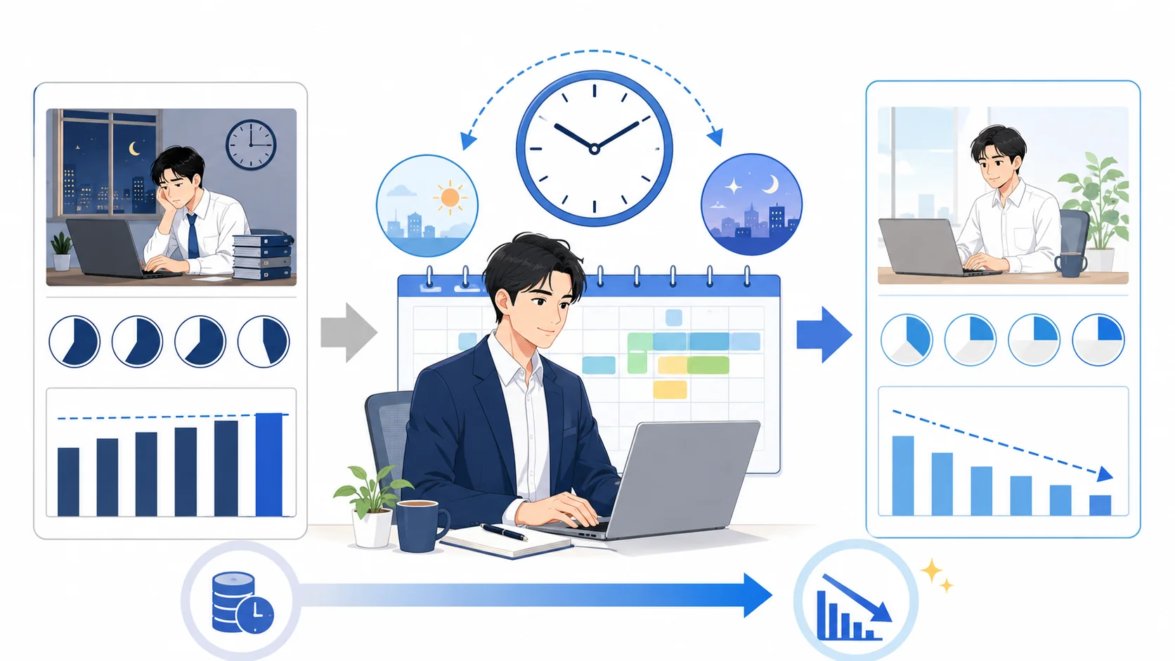 フレックスタイム制で残業代が減る仕組み