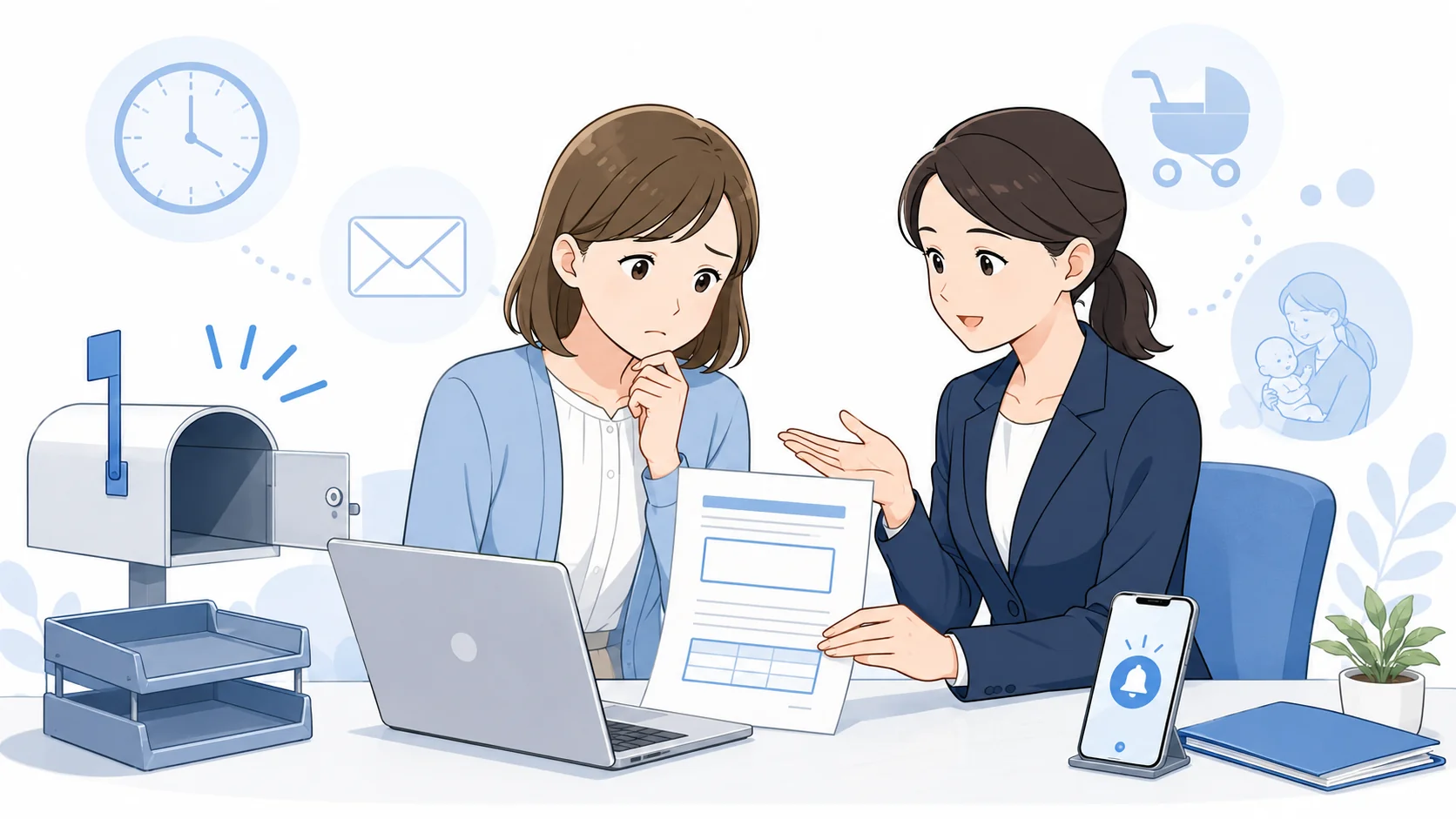 育児休業給付金の支給決定通知書が届かない時