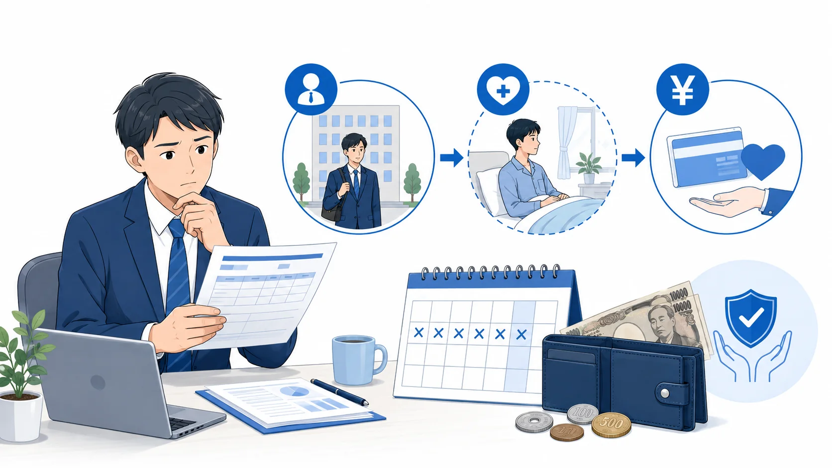 休職中の給料はどうなるか