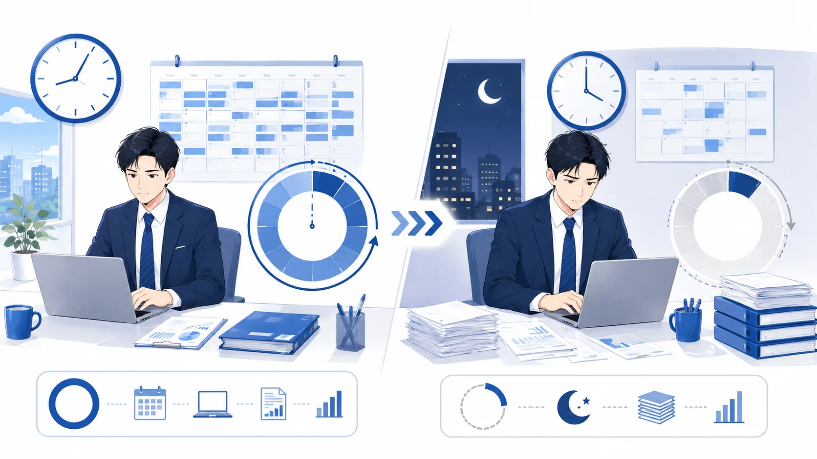 総労働時間か残業時間か