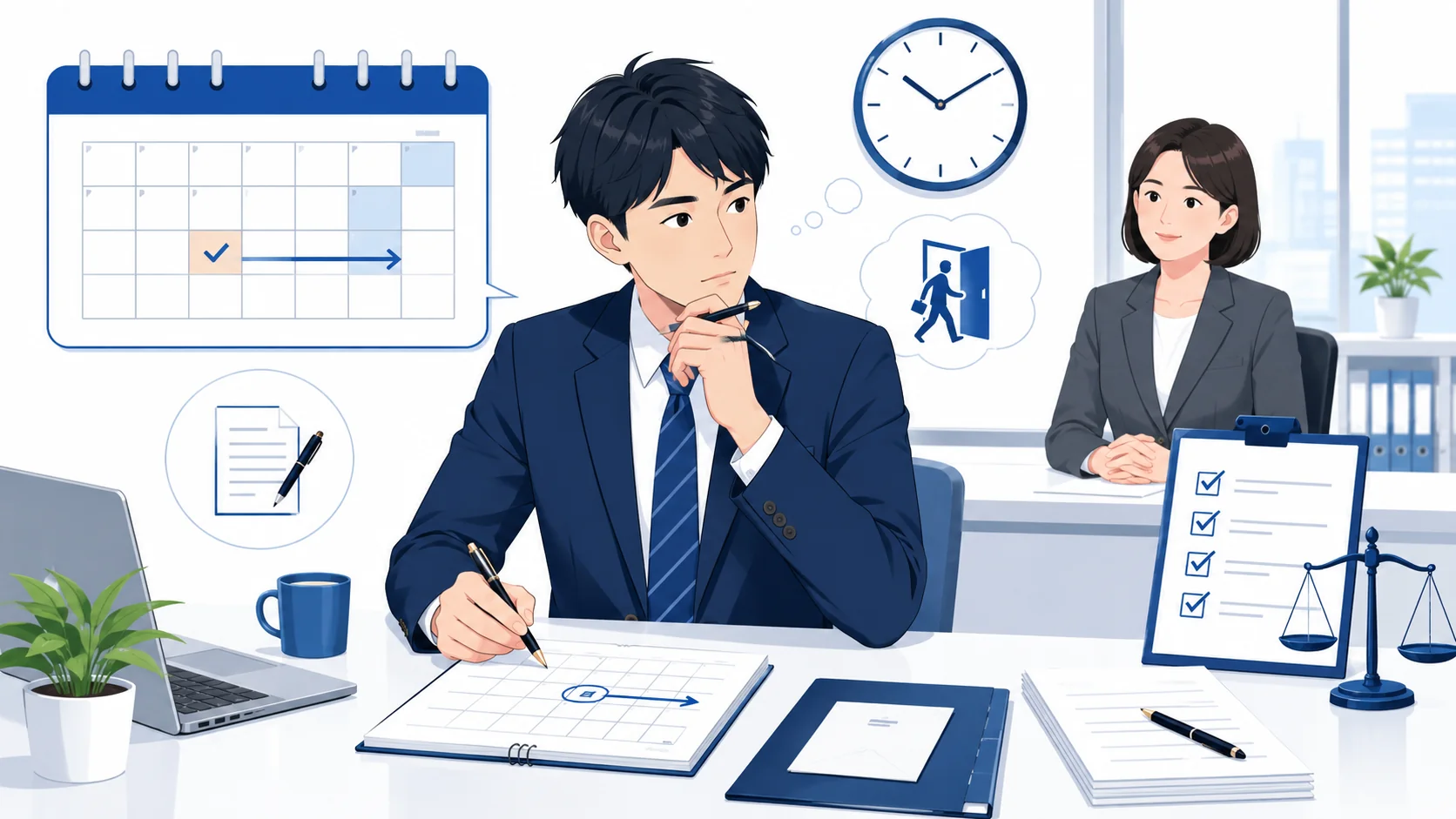 退職は何ヶ月前に伝える？法律と実務