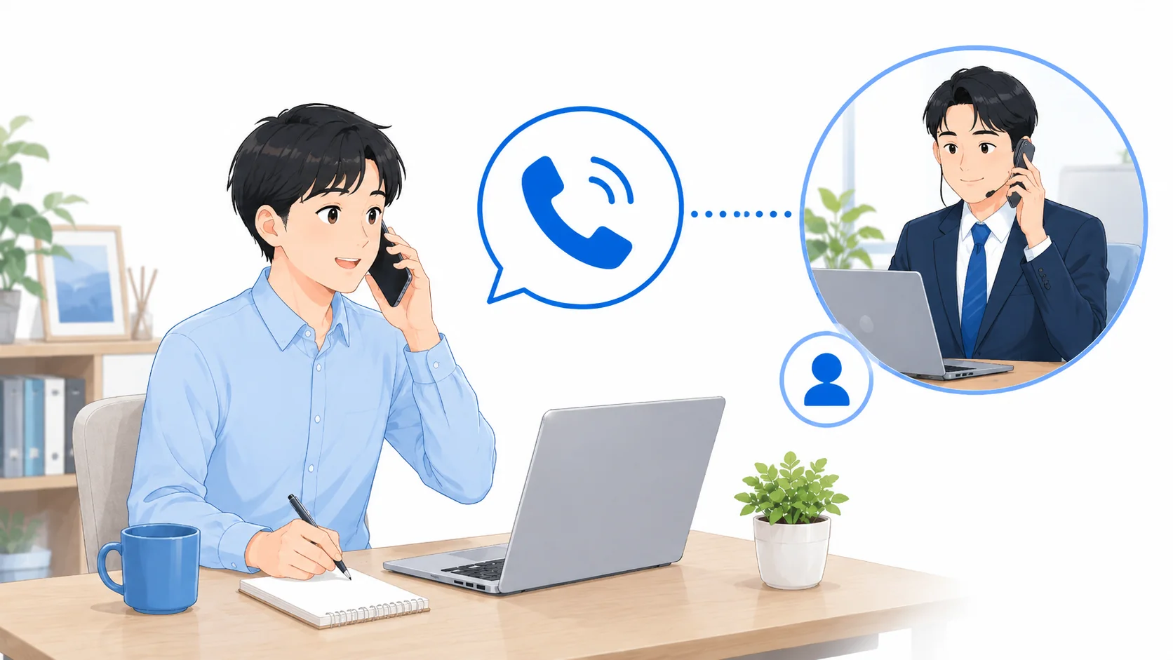 電話で連絡する例文