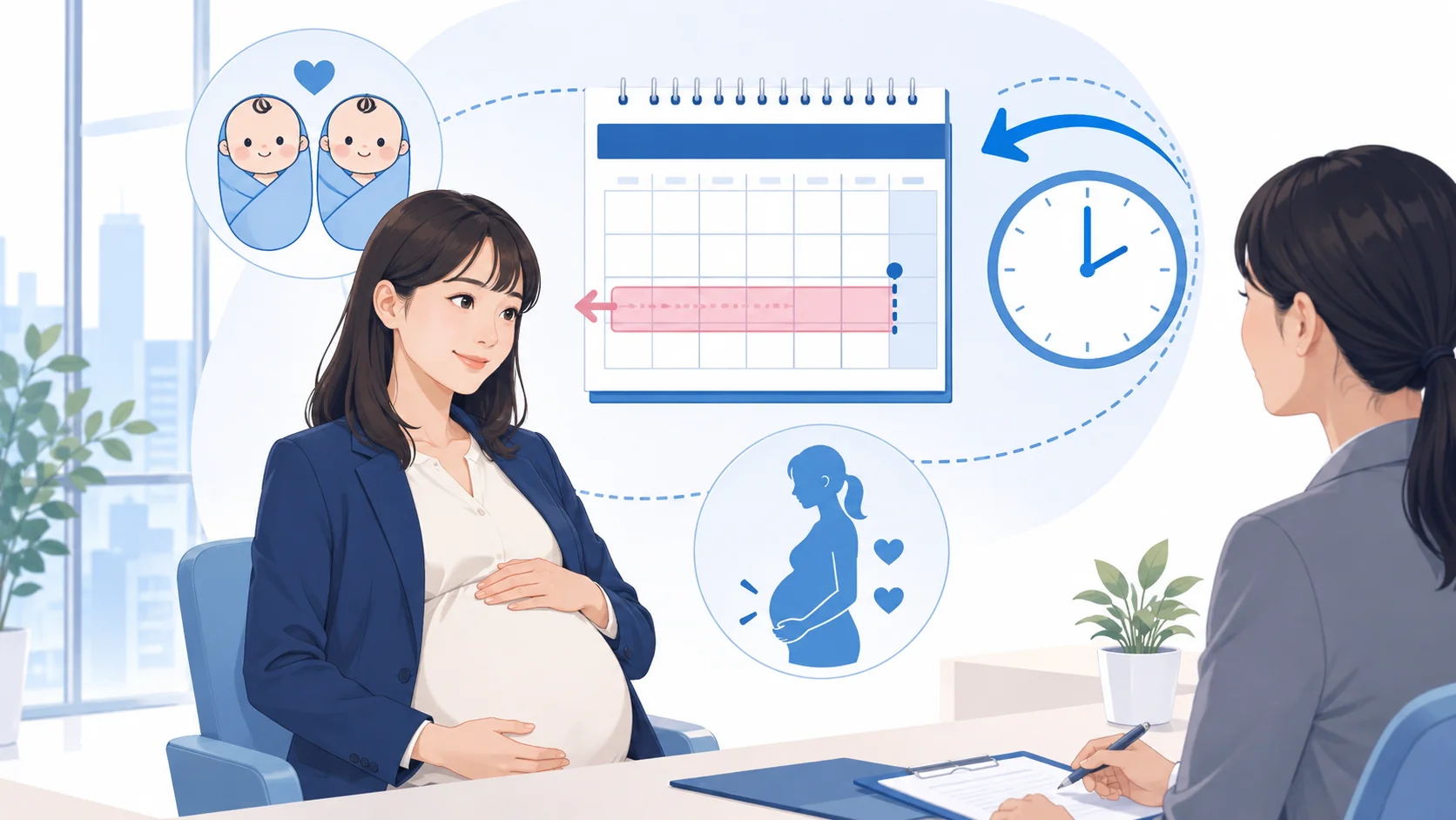 双子の産休は14週間前から