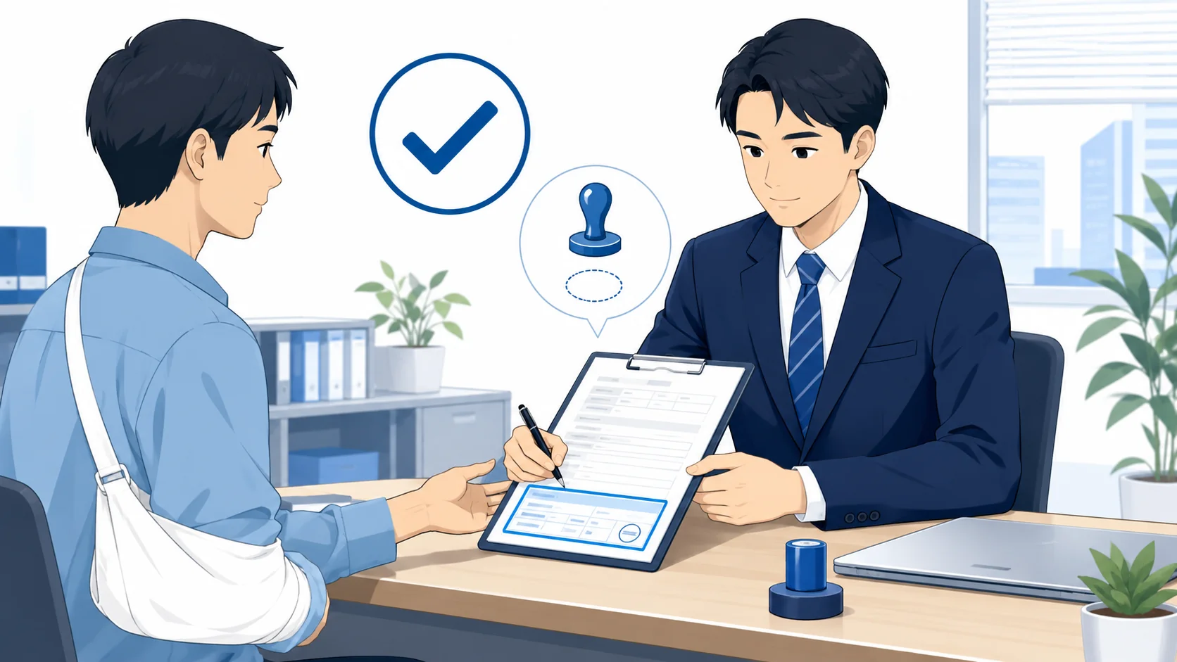 会社が記入する事業主証明欄
