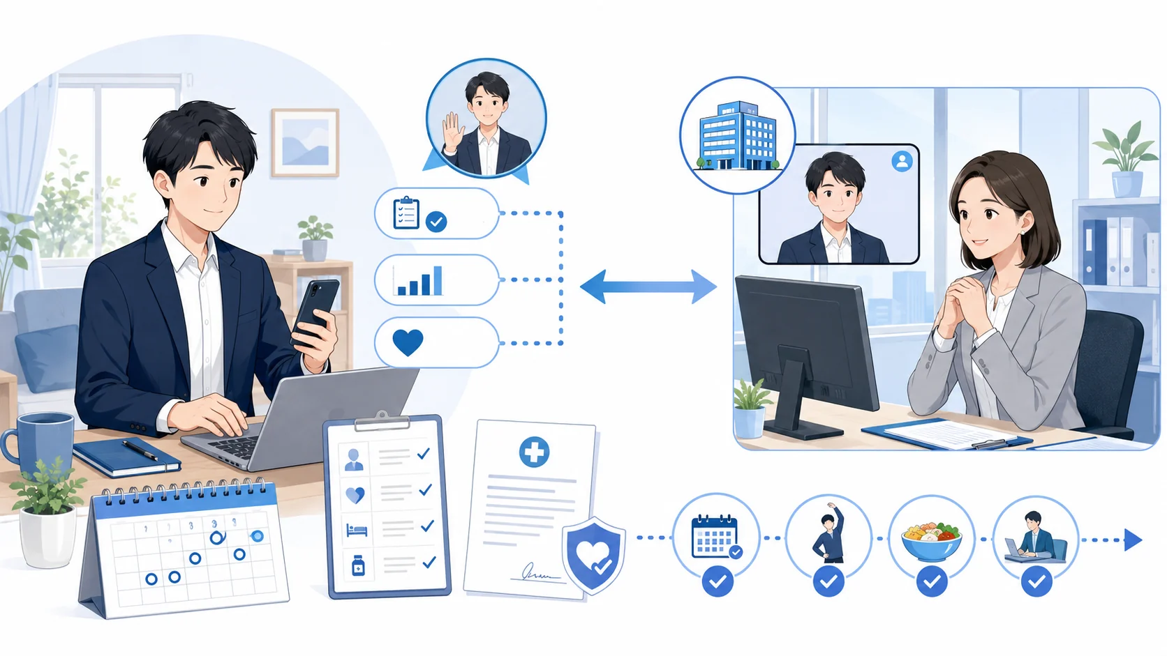 会社への報告を続ける