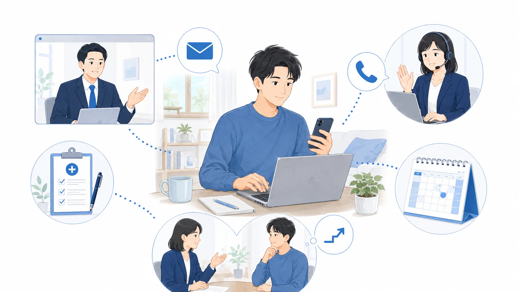 休職中の連絡例文を場面別に紹介