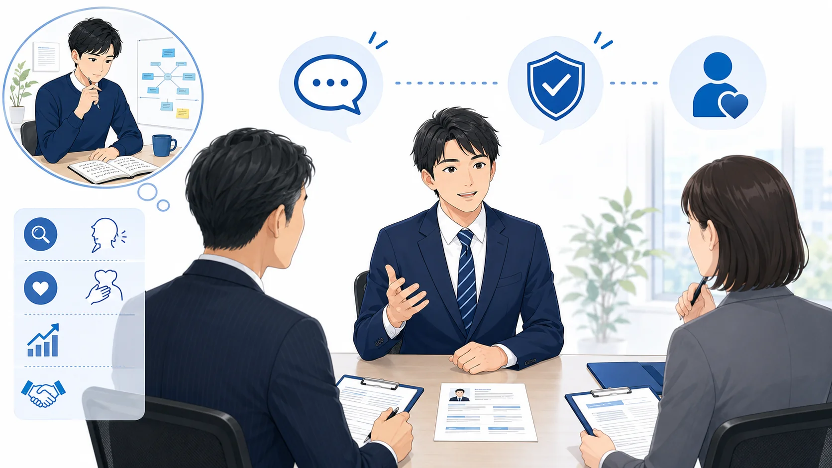 面接で聞かれた時の伝え方