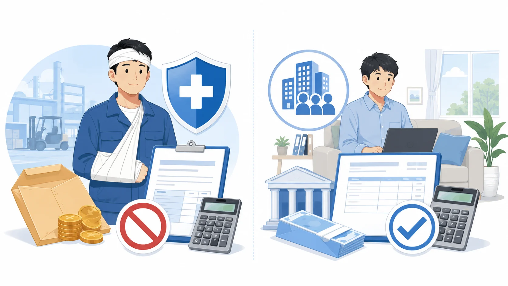 休業補償と休業手当では課税が異なる