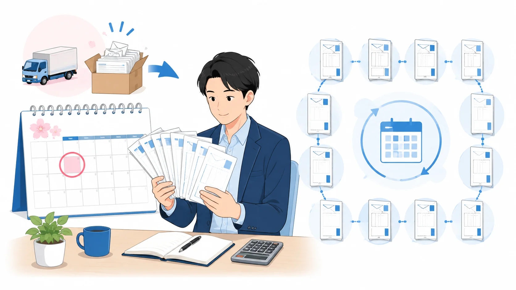 毎年4月頃に1年分がまとめて届く