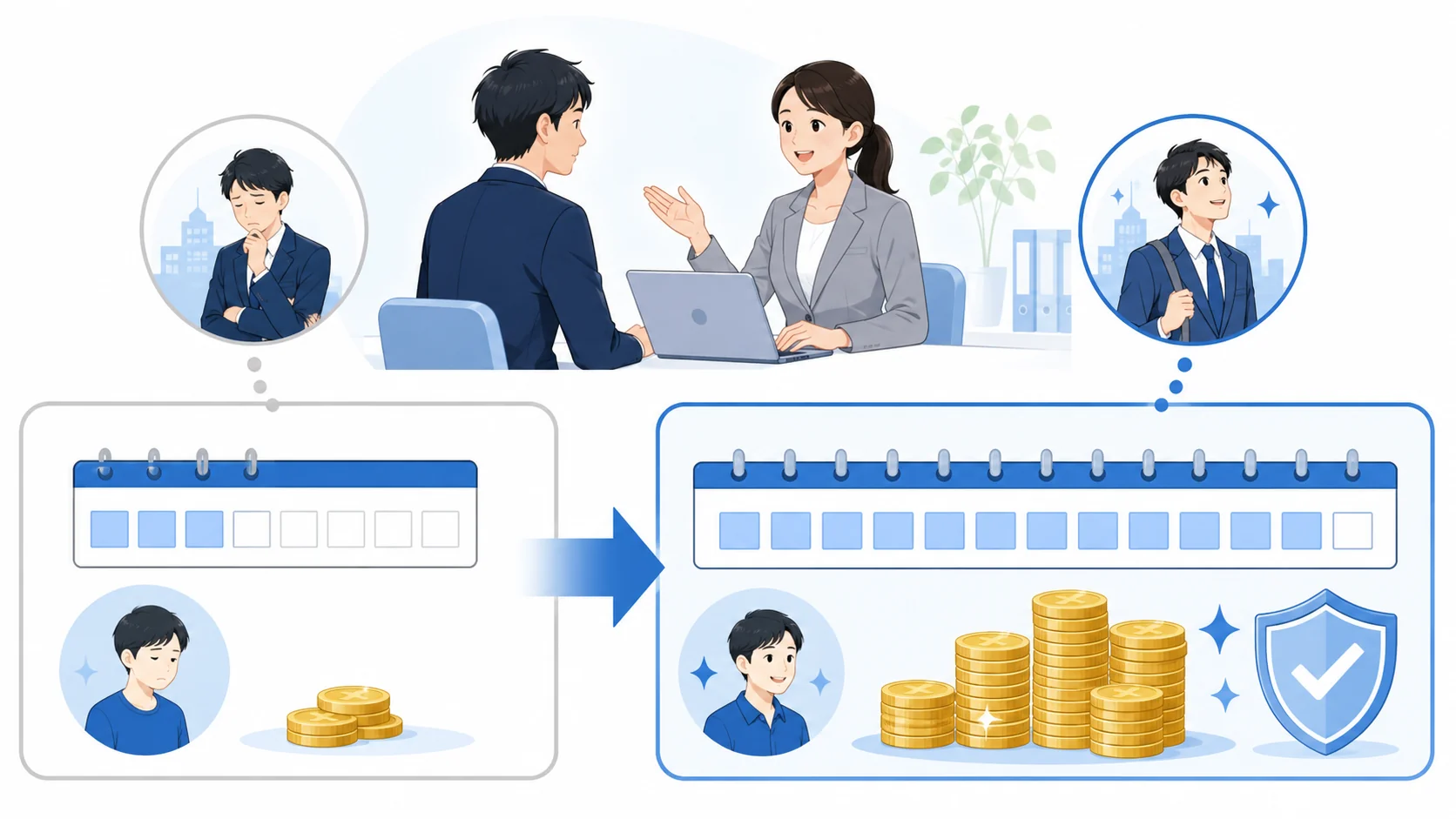 所定給付日数は自己都合より手厚い
