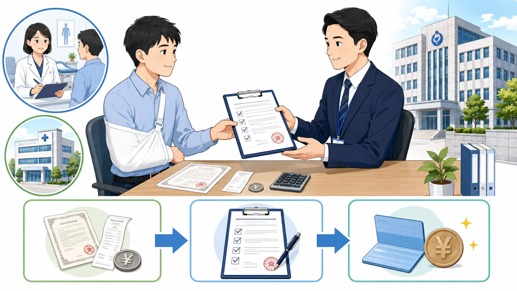 様式7号で診断書料を請求する方法