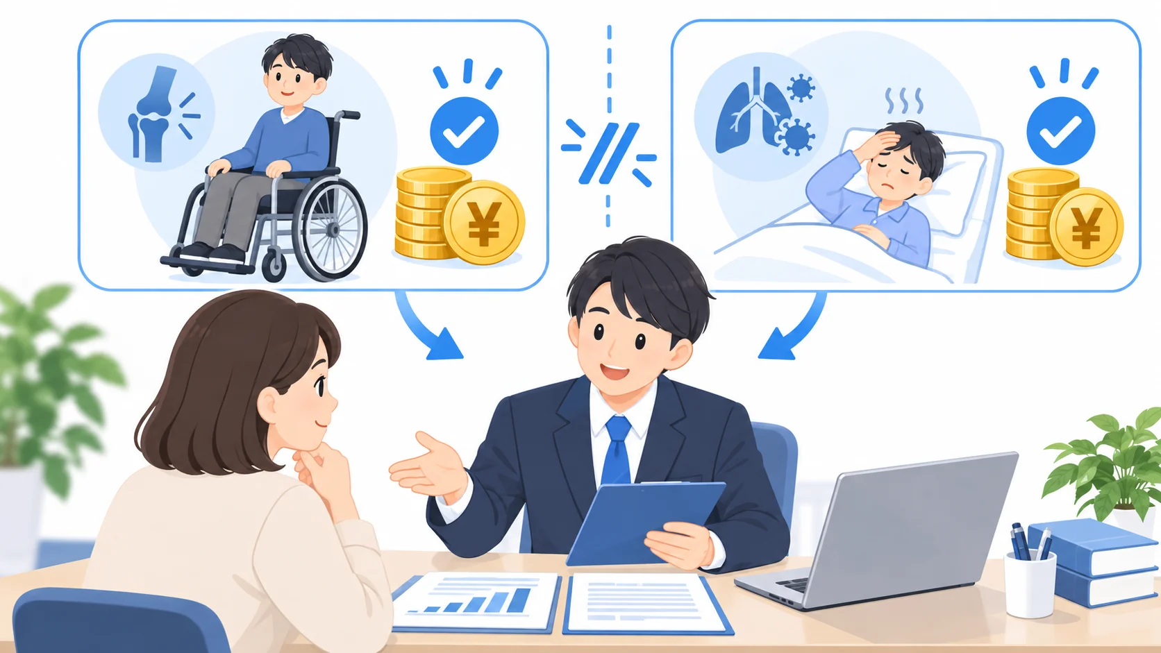 違う病気の障害年金なら調整されない