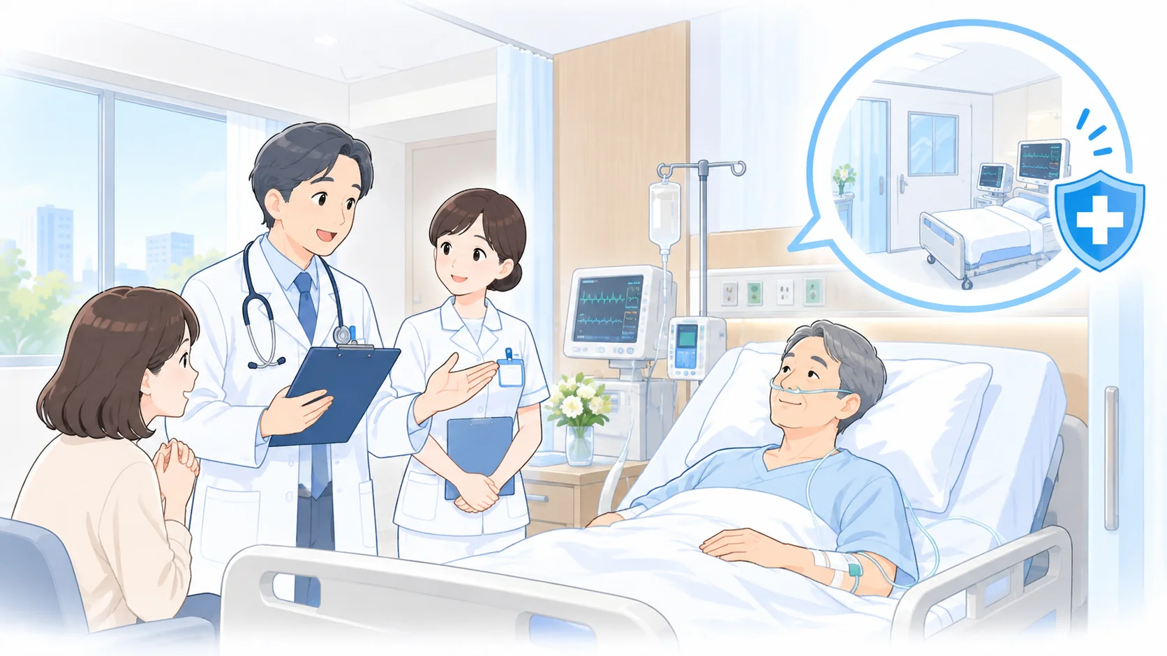 治療上の必要で個室に入った場合