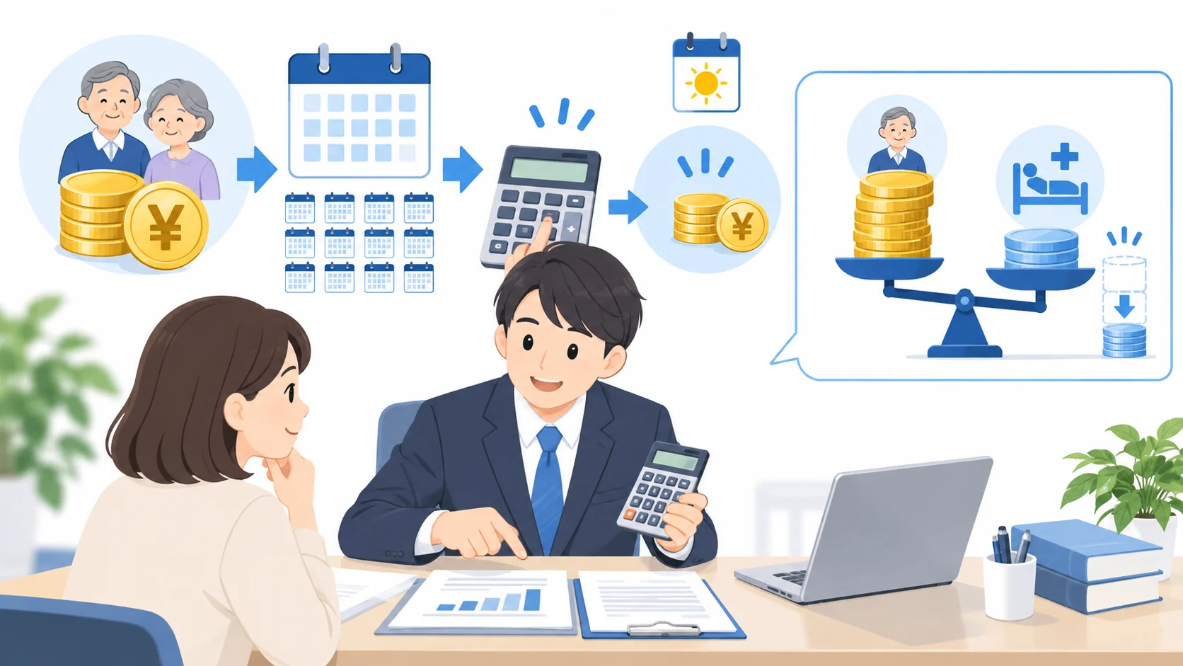 併給調整は年金額を日額換算して計算する