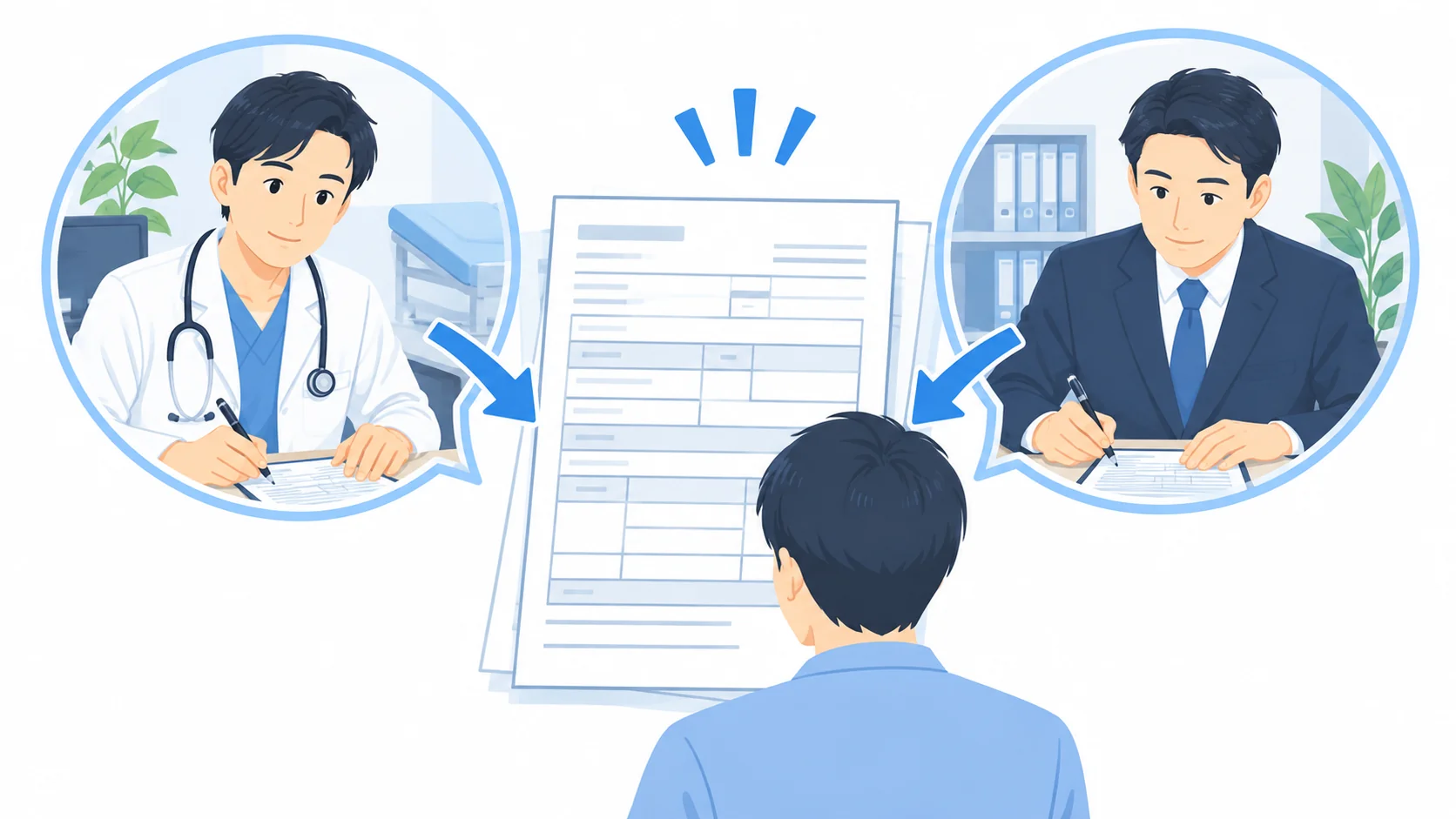 医師と事業主の証明を受ける
