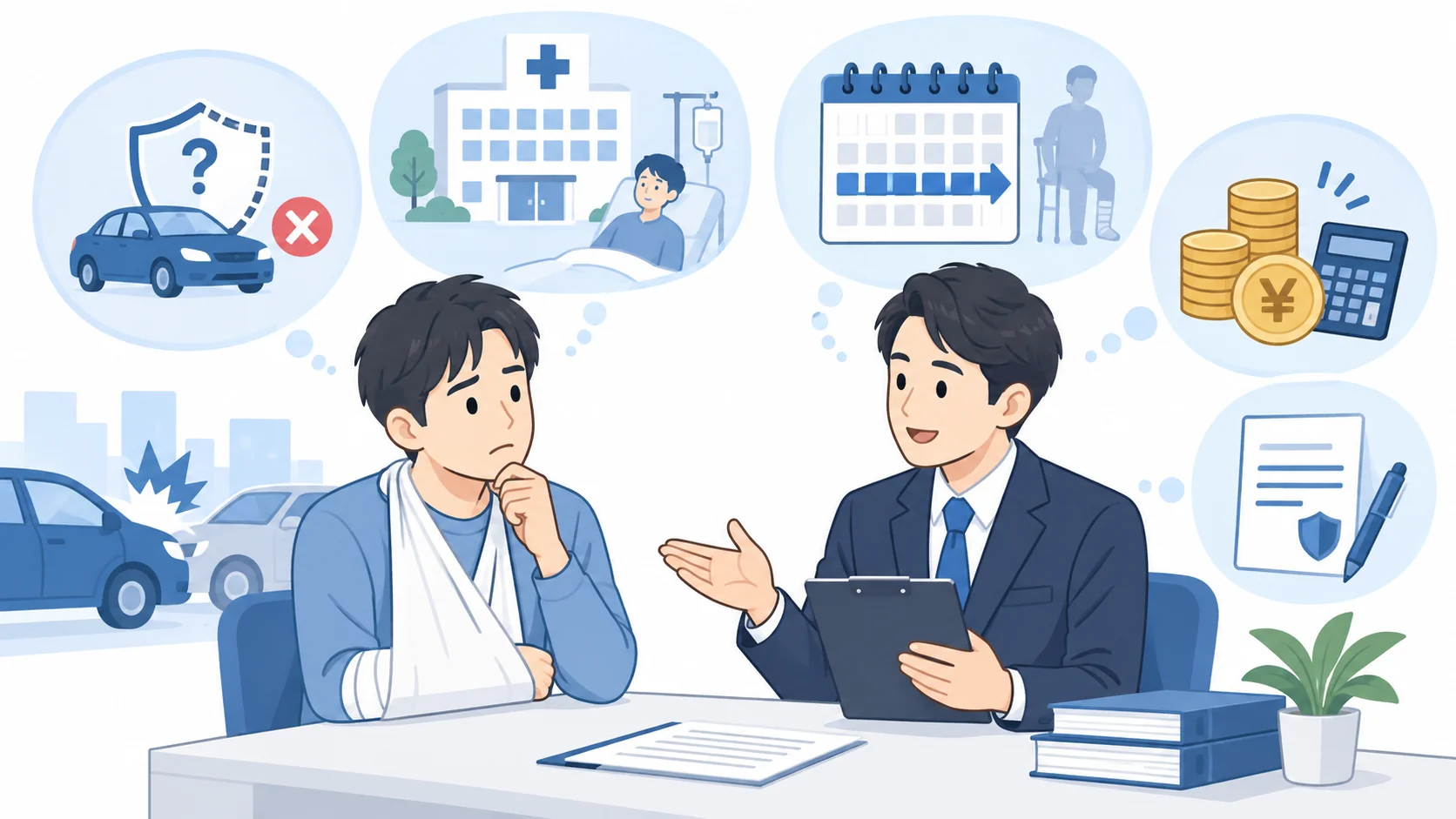 任意保険なしや長期治療時の考え方
