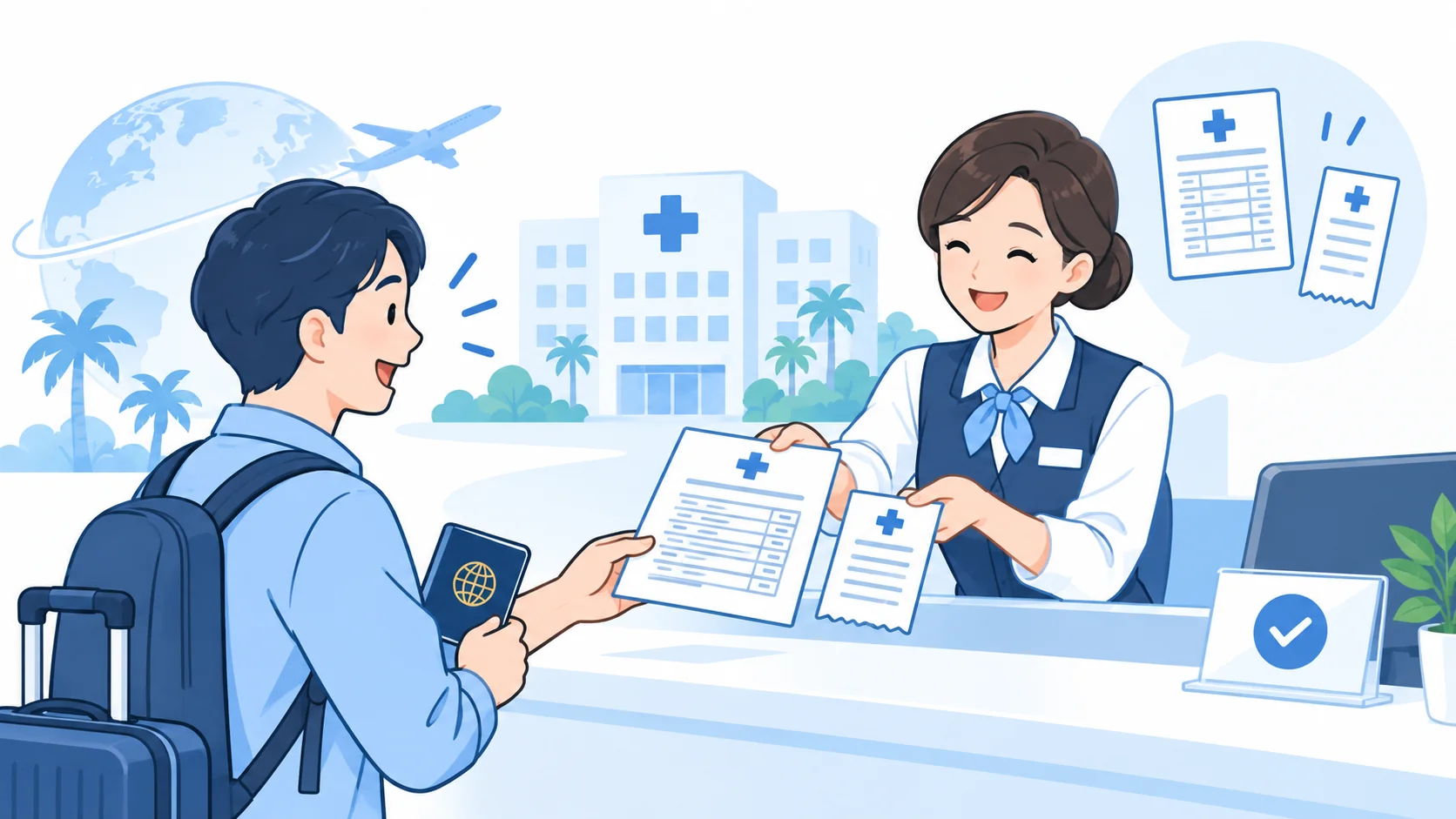 領収明細書と領収書を受け取る
