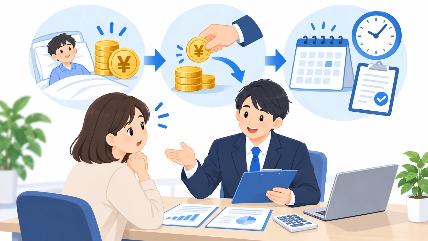 傷病手当金の返還額と時期を確認する