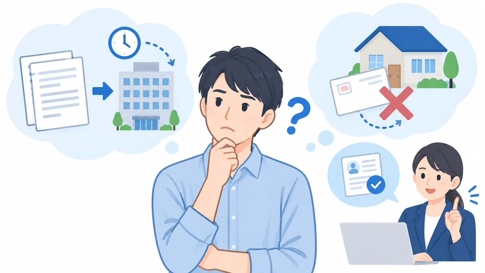 手続き中や住所相違の可能性を確認する