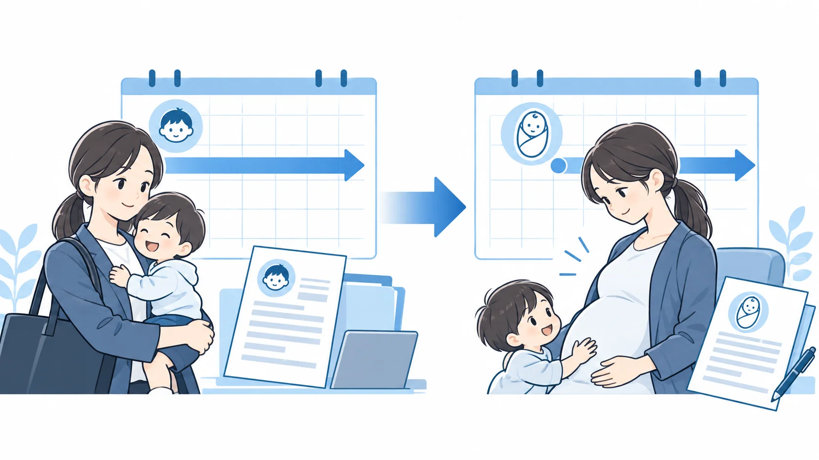 二人目の産休開始で一人目の育休が終わる